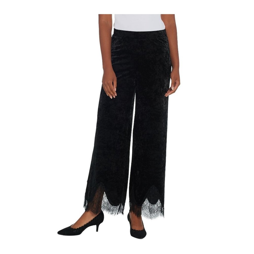 🛍 OFFER $35 🛍 Isaac Mizrahi Regular Crushed Velvet Wide leg